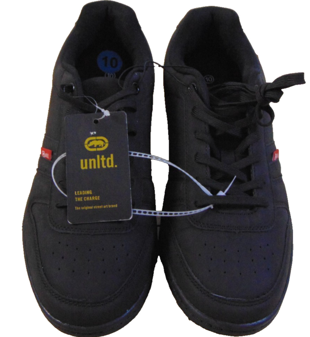 Ecko Unltd Notch M Mens 10 Skate Shoes Black Gum Sole Low Top Sneakers NWT Rare